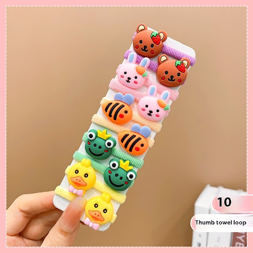 Title 6, Kids Cartoon Rubber Band Hair Ties Cute Baby Ha...