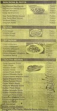 Garg Sweets Family Restaurant menu 3