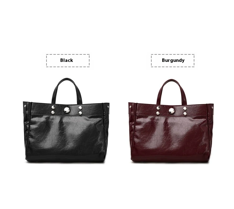 Bolsa de ombro feminina de couro genuíno, grande capacidade, casual e elegante, popular, com alta sensação e perfeita para o dia a dia.