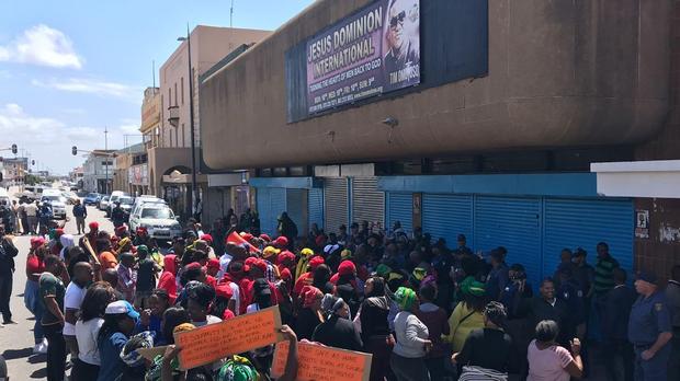 Tempers flared outside Timothy Omotoso’s JDI church in Port Elizabeth on Sunday