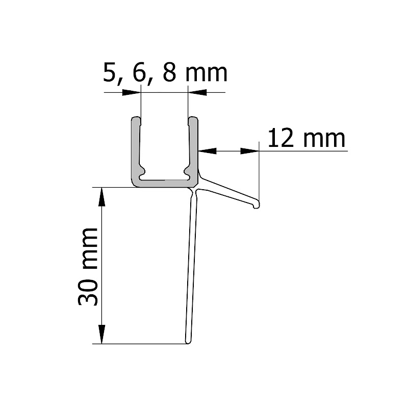 Schulte Joint d'étanchéité de douche bas Universel, 100 cm recoupable, pour  porte coulissante 8 mm, E100058-8-1 ❘ Bricoman