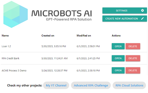 Microbots AI Platform