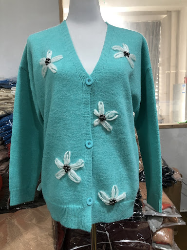 Title 6, Womens Long-sleeved Cardigan Embroidered V-nec...