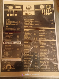 Coffee Music Cafe menu 1