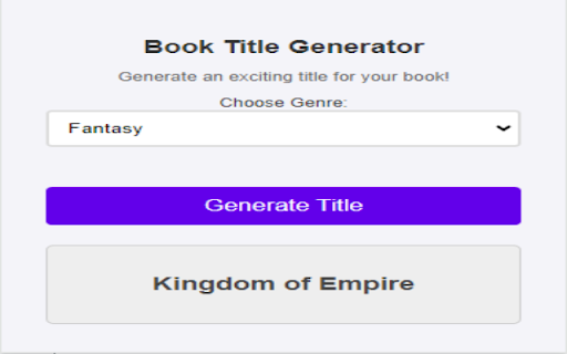 Book Title Generator