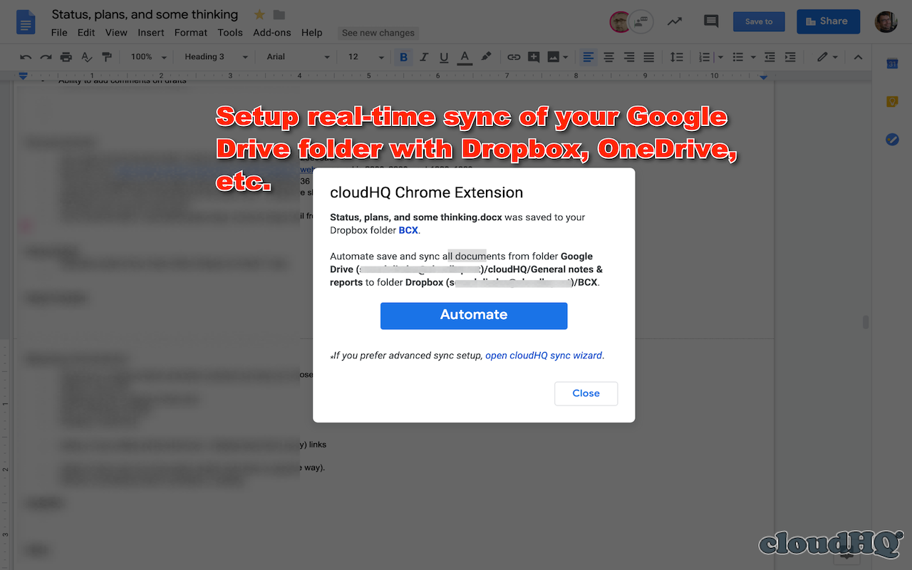 Save Google Docs & Sheets to other clouds ... Preview image 7