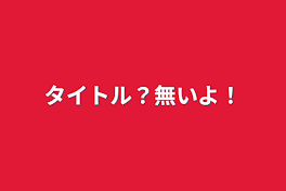 タイトル？無いよ！