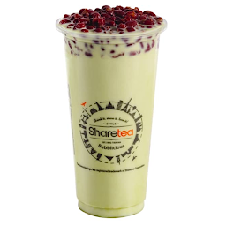 Iced Matcha Red Bean Milk Tea