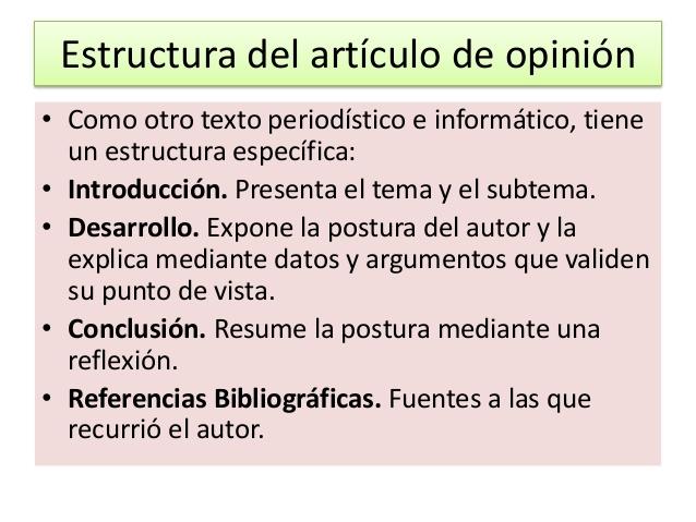Resultado de imagen de características de lOS ARTÍCULOS DE OPINIÓN periodísticas