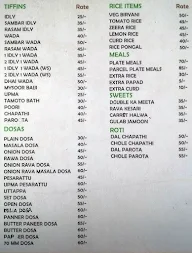 Sri Sai Raghavendra Udipi Veg menu 2