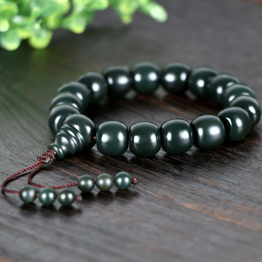 Title 1, Hetian Gray Jade Old-styled Bead Bracelet for t...
