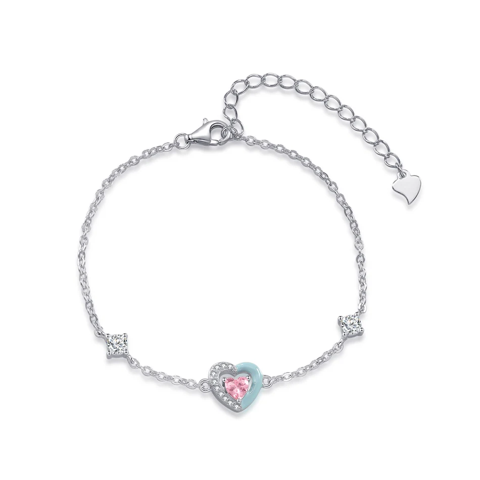 Collier Love Epoxy rose en zirconium pour femmes, design tendance et féminin, un bijou élégant pour sublimer votre style quotidien.