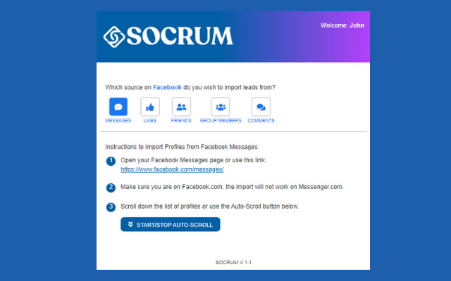 SOCRUM chrome extension