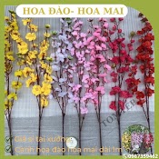 Cành Hoa Đào Hoa Mai Giả Dài 1M Có 5 Nhánh Nhỏ Giá Sỉ Tại Xưởng Sx