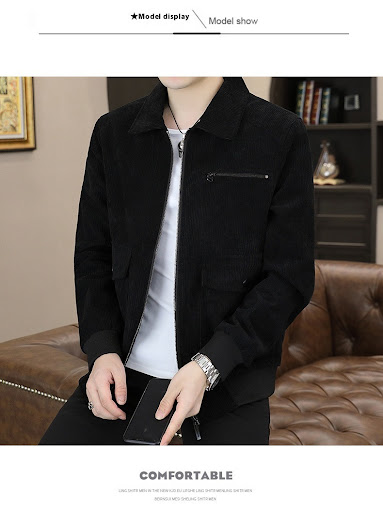 Title 10, Mens Corduroy Jacket All-match Work Handsome T...