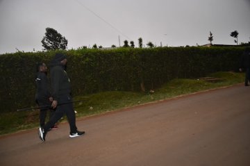 Deputy President Rigathi Gachagua takes a walk ahead of key conference in Meru County on June 9, 2023.