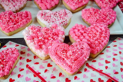 Valentine Sugar Cookies - Sugar Flavored decorated with frosting.
