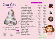 Crazy Cakes And More menu 1