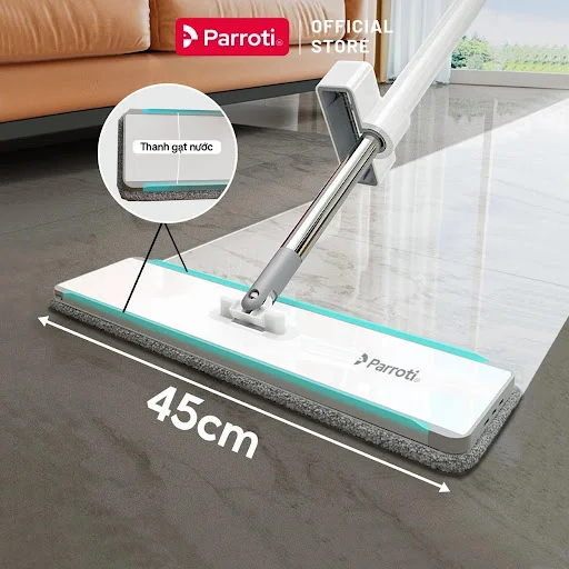 Cây Lau Nhà Tự Vắt, Bàn Lau Xoay 360 Độ, Có Tích Hợp Gạt Nước Parroti Magic - MG03