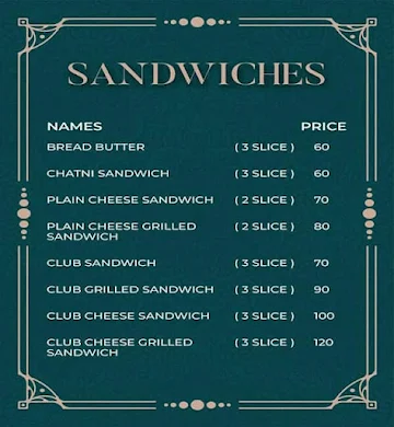 Salisbury Swiss Cafe menu 