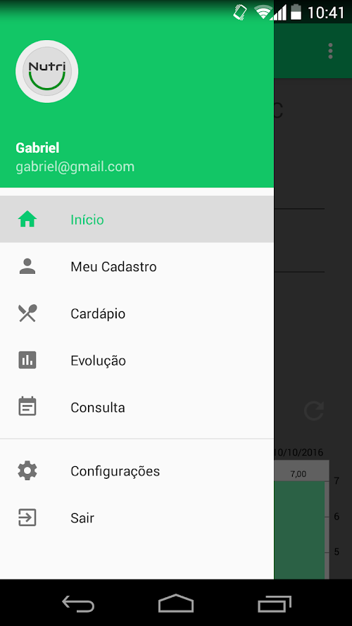 Android application NutriU screenshort