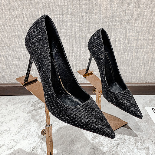 Title 8, Fashionable slim heel pointy Sexy Sequin shoes ...