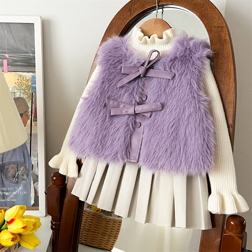 Purple Vest Leather Skirt