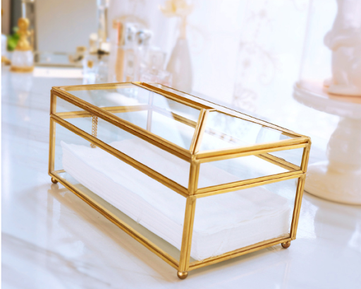 Title 5, Household Waterproof Brass Glass Tissue Box