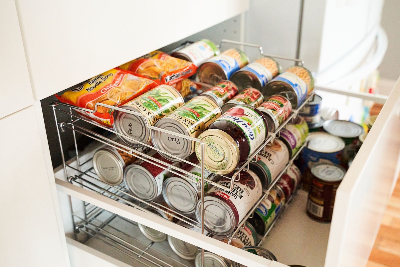 Create a shelf for taller cans