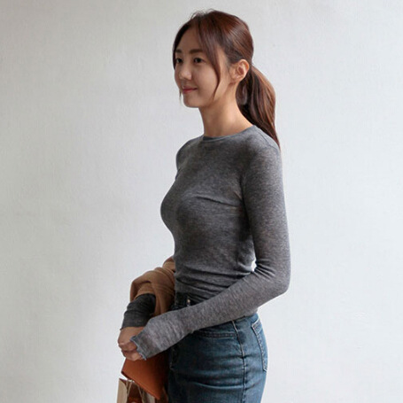 Title 3, Womens Long Sleeved See Through Bottoming Shir...