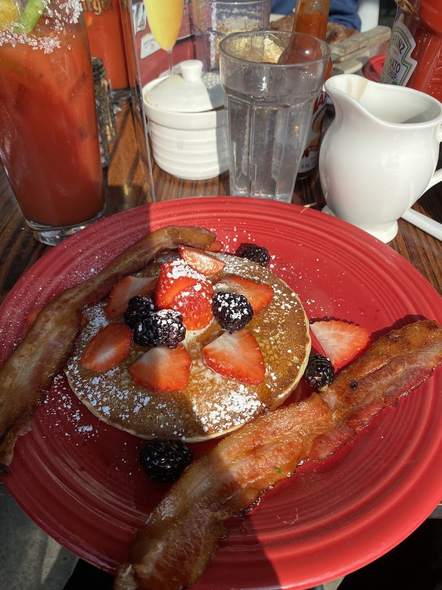 Gluten free special pancakes with fresh berries!