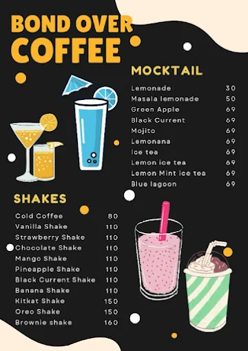 Bond Over Coffee menu 