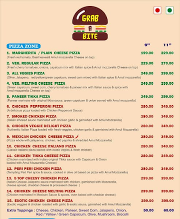 Grab A Bite menu 