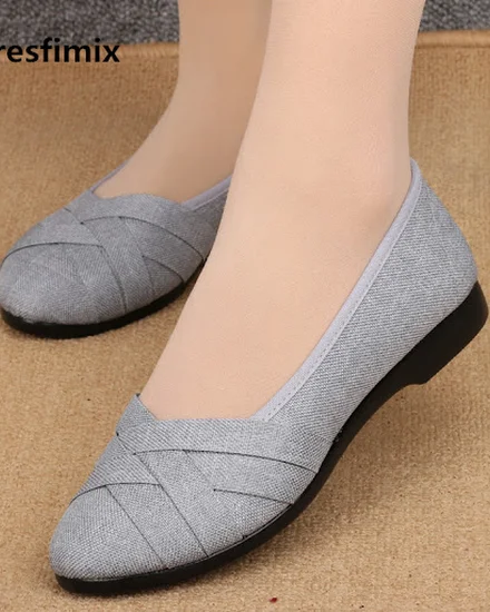 Cresfimix women fashion comfortable cloth flat shoes lady... - 0