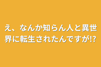 え、なんか知らん人と異世界に転生されたんですが!?