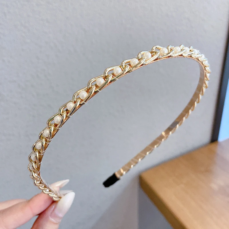Serre-tête Sen Simple Pearl fin, accessoire cheveux pour femme, élégant et discret, idéal pour sublimer vos coiffures au quotidien.