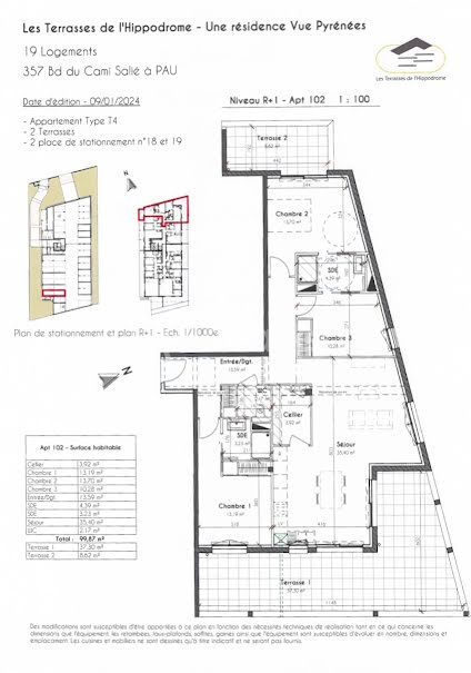 Vente appartement 4 pièces 99.87 m² à Pau (64000), 345 000 €