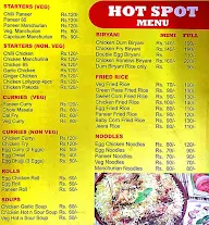 Hot Spot Fast Foods menu 1