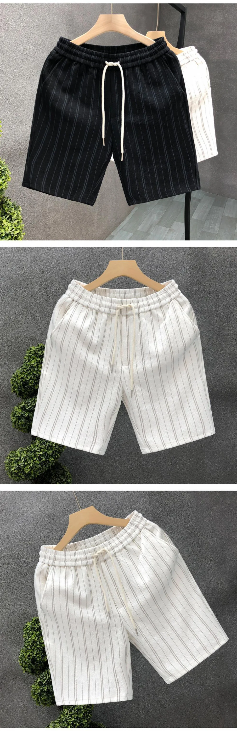 Title 1, Mens Striped Casual Shorts Lightweight One Hun...