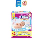 Tã Dán Sơ Sinh Bobby S80 Mới - Lõi Nén Cotton - Soft 3Mm