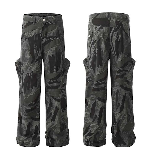 Title 14, Graffiti Camouflage Straight Jeans for Men and ...