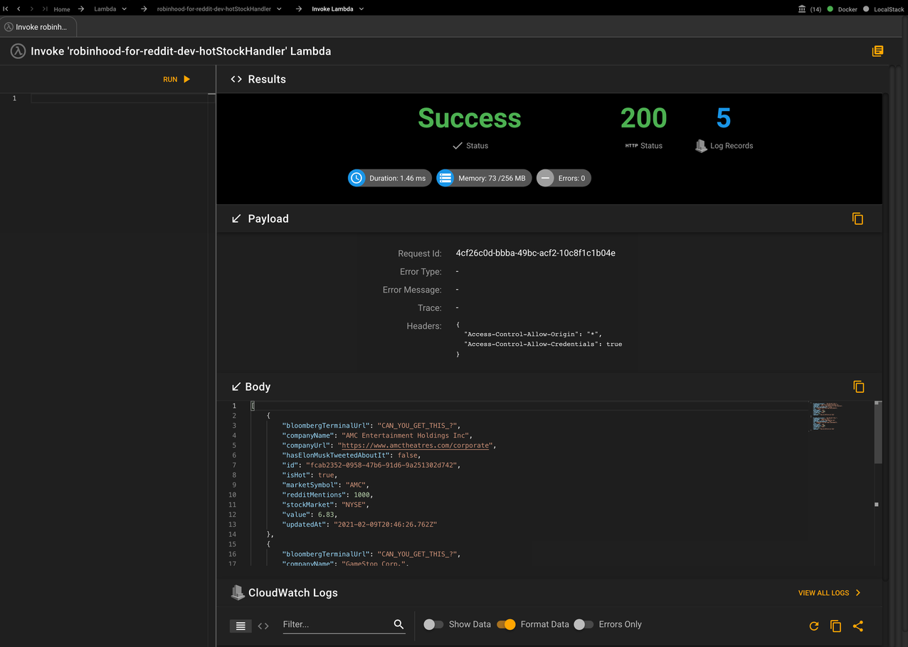 Invoke Lambda results