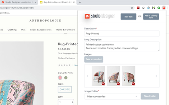 Studio Designer Capture chrome extension
