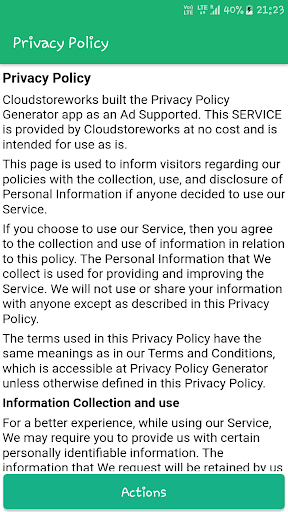 Screenshot App Privacy Policy Generator