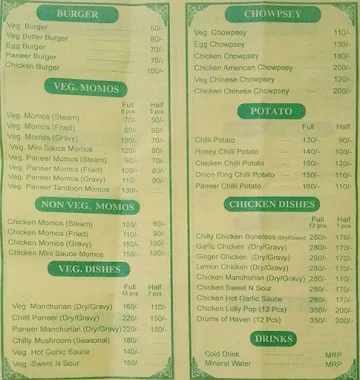 Hot & Spot Fast Food menu 