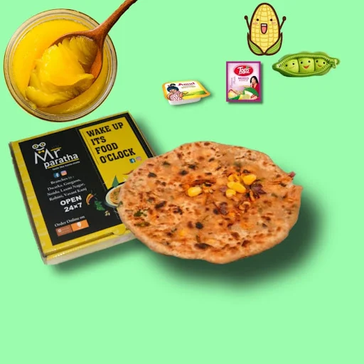 Corn And Peas Paratha (Desi Ghee)