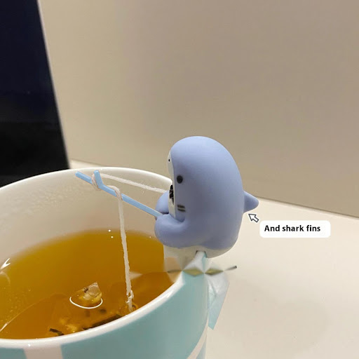 Title 5, Shark Tea Infuser with Pet Cup Edge Hanging Car...
