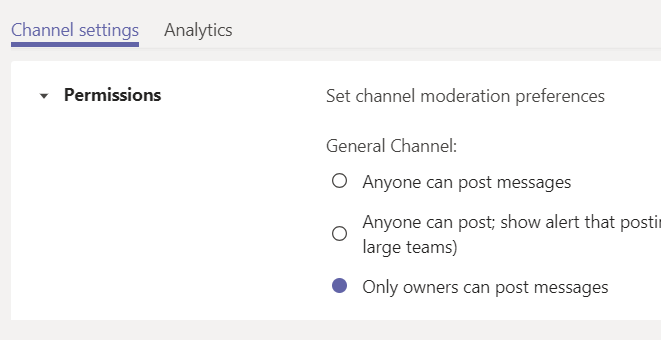 Using Microsoft Teams: Channel Permissions