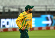 Tabraiz Shamsi of South Africa during the 3rd KFC T20 International match between South Africa and England at Six Gun Grill Newlands on December 01, 2020 in Cape Town, South Africa.