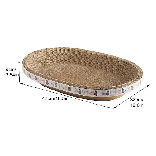 Cat Scratching Pad Durable Oval-shaped High-Density Cat Scratch Pad for Indoor Cats Cardboard Scratching Posts Scratchin